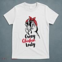 Crazy Chicken Lady + Funny Bandana Chicken Whisperer Gift Great Gift T-Shirt thumb 5