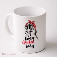Crazy Chicken Lady + Funny Bandana Chicken Whisperer Gift Great Gift Coffee Mug thumb 0