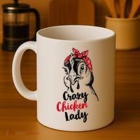 Crazy Chicken Lady + Funny Bandana Chicken Whisperer Gift Great Gift Coffee Mug thumb 4