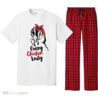 Crazy Chicken Lady + Funny Bandana Chicken Whisperer Gift Great Gift Pajama Set thumb 0