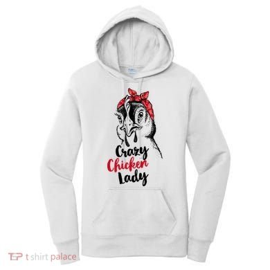 Crazy Chicken Lady + Funny Bandana Chicken Whisperer Gift Great Gift Women's Hoodie
