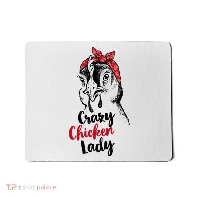 Crazy Chicken Lady + Funny Bandana Chicken Whisperer Gift Great Gift Mousepad