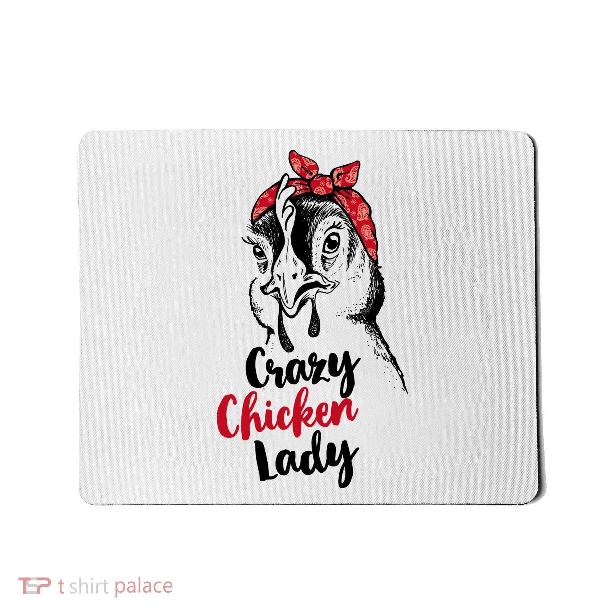 Crazy Chicken Lady + Funny Bandana Chicken Whisperer Gift Great Gift Mousepad