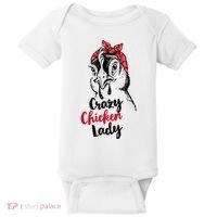 Crazy Chicken Lady + Funny Bandana Chicken Whisperer Gift Great Gift Baby Bodysuit thumb 0