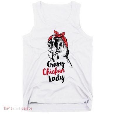 Crazy Chicken Lady + Funny Bandana Chicken Whisperer Gift Great Gift Tank Top