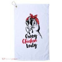 Crazy Chicken Lady + Funny Bandana Chicken Whisperer Gift Great Gift Golf Towel thumb 0