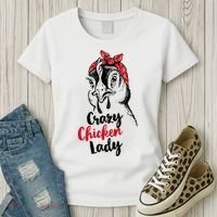 Crazy Chicken Lady + Funny Bandana Chicken Whisperer Gift Great Gift Women's T-Shirt thumb 3