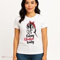 Crazy Chicken Lady + Funny Bandana Chicken Whisperer Gift Great Gift Women's T-Shirt thumb 4