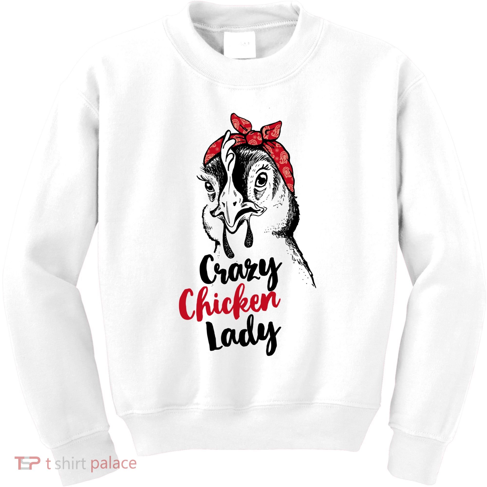 Crazy Chicken Lady + Funny Bandana Chicken Whisperer Gift Great Gift Kids Sweatshirt