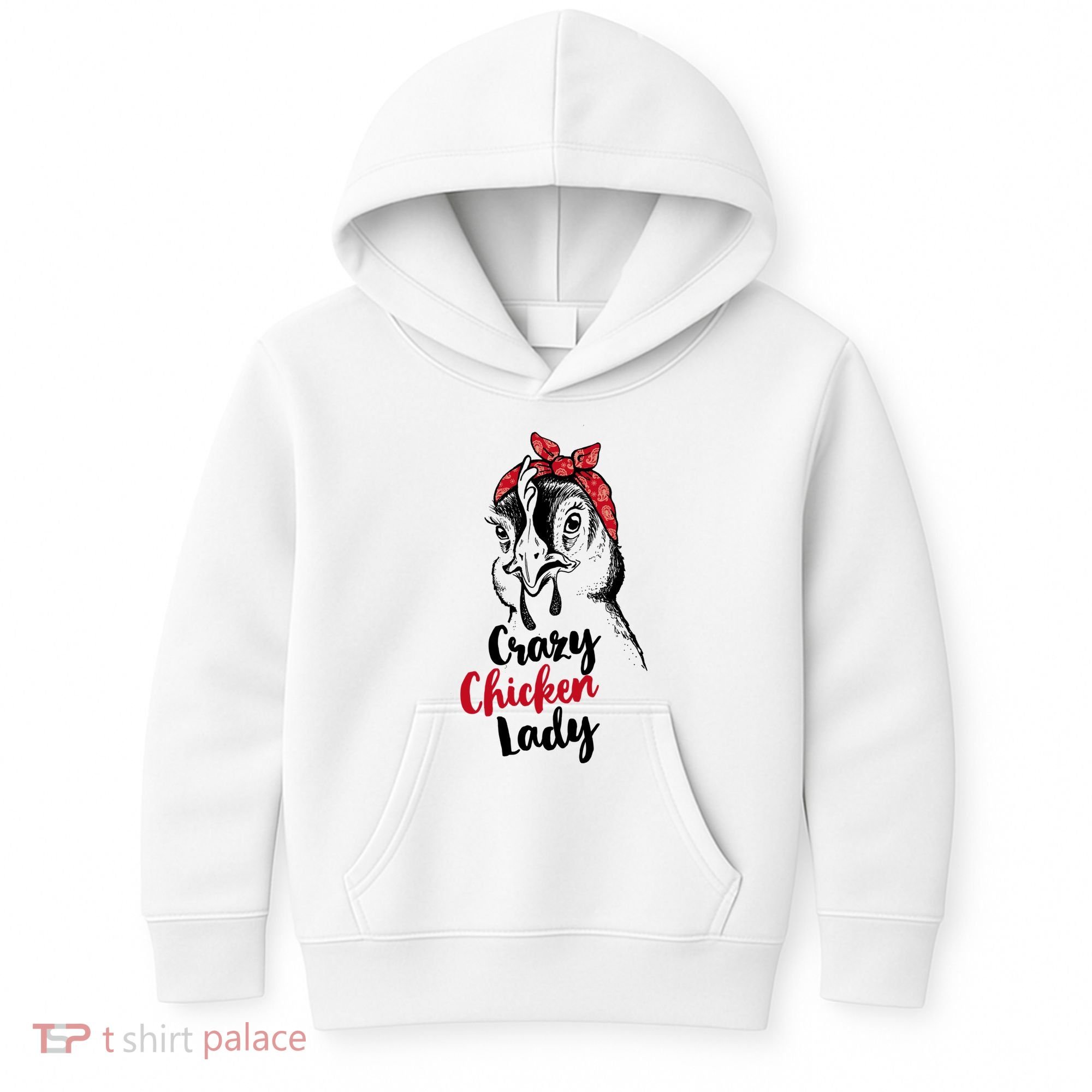 Crazy Chicken Lady + Funny Bandana Chicken Whisperer Gift Great Gift Kids Hoodie