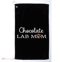 Cute Chocolate Lab Mom Gift For Lovers Golf Towel thumb 0