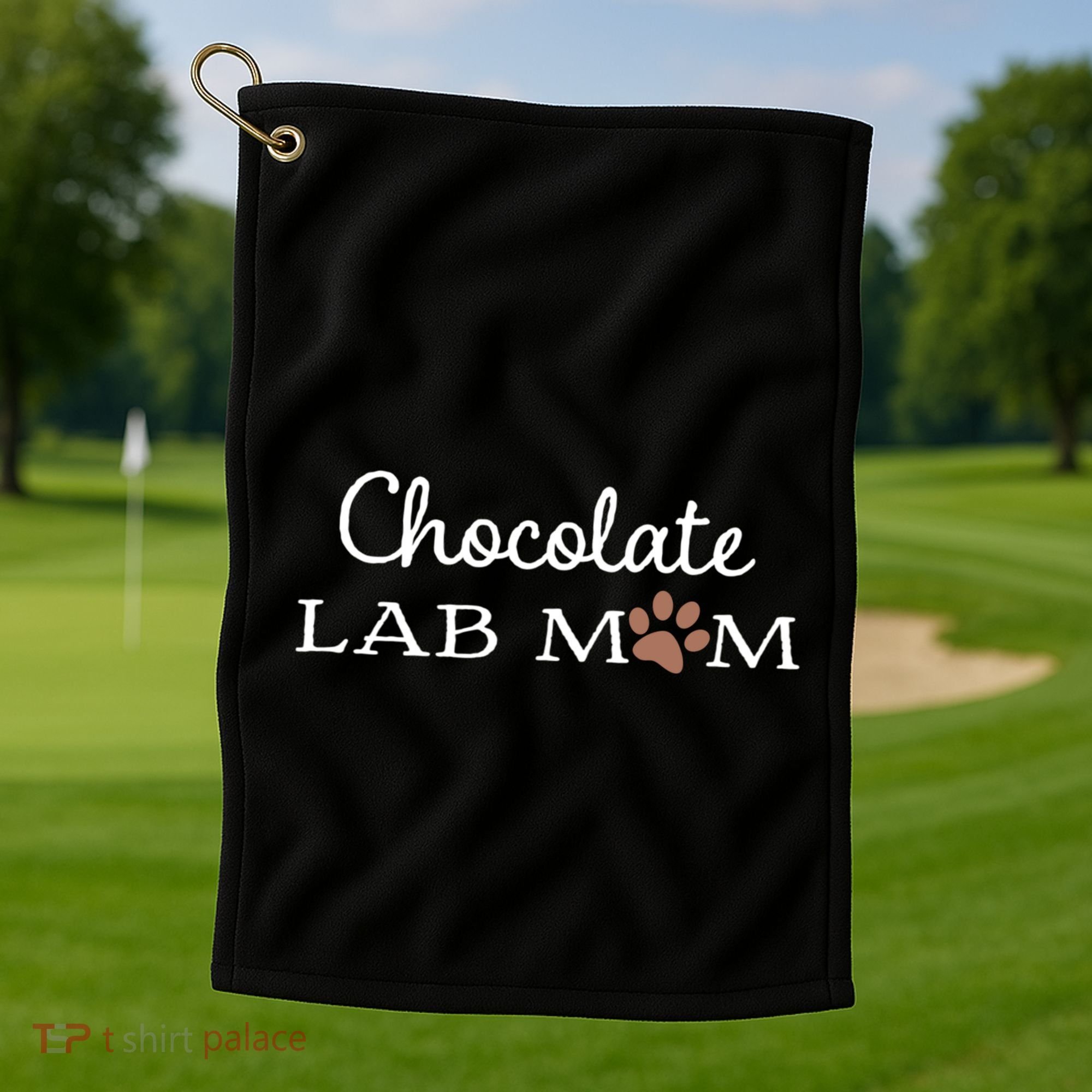 Cute Chocolate Lab Mom Gift For Lovers Golf Towel