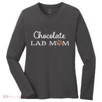 Cute Chocolate Lab Mom Gift For Lovers Women's Long Sleeve Shirt thumb 0