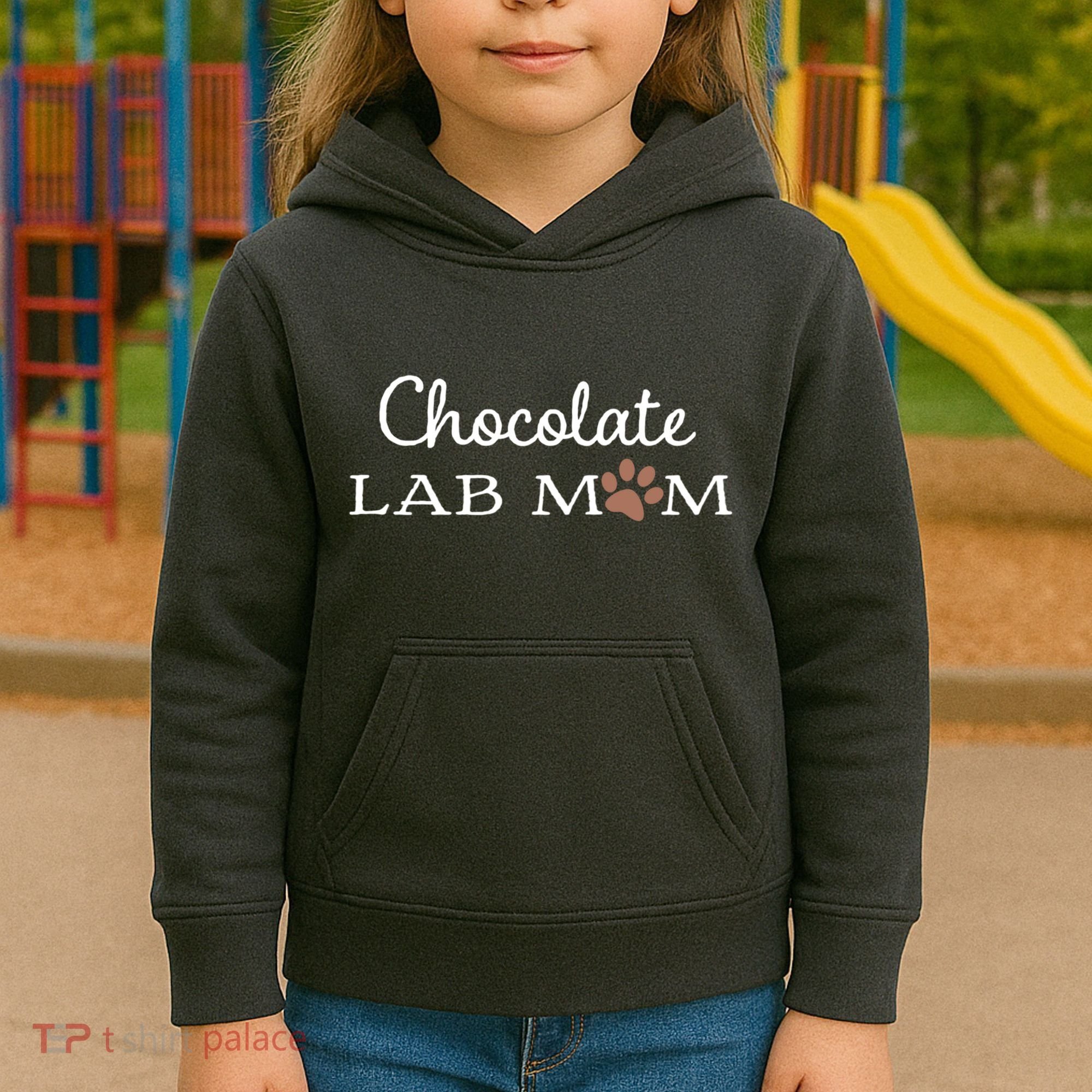 Cute Chocolate Lab Mom Gift For Lovers Kids Hoodie