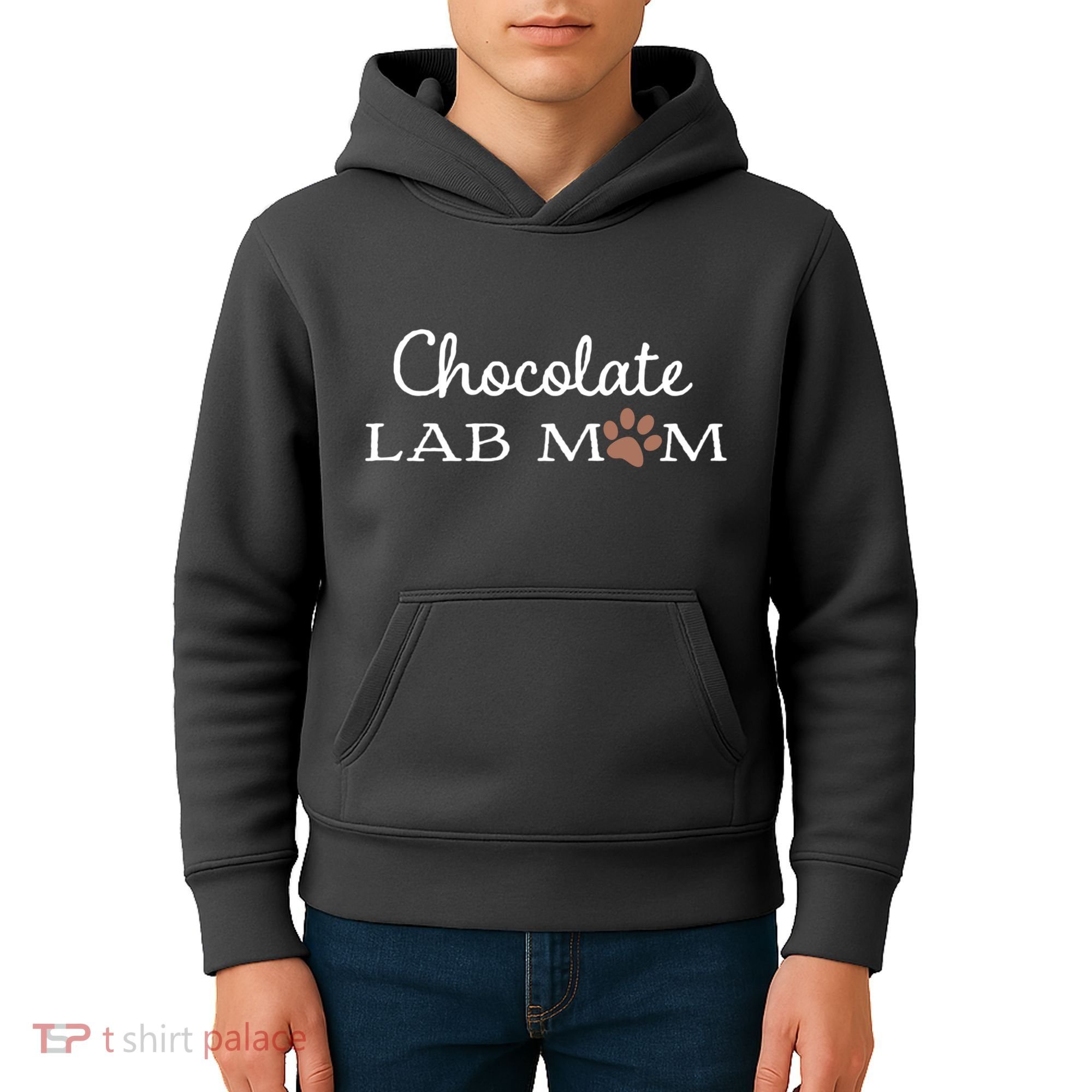 Cute Chocolate Lab Mom Gift For Lovers Kids Hoodie
