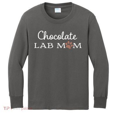 Cute Chocolate Lab Mom Gift For Lovers Kids Long Sleeve Shirt