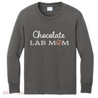 Cute Chocolate Lab Mom Gift For Lovers Kids Long Sleeve Shirt thumb 0