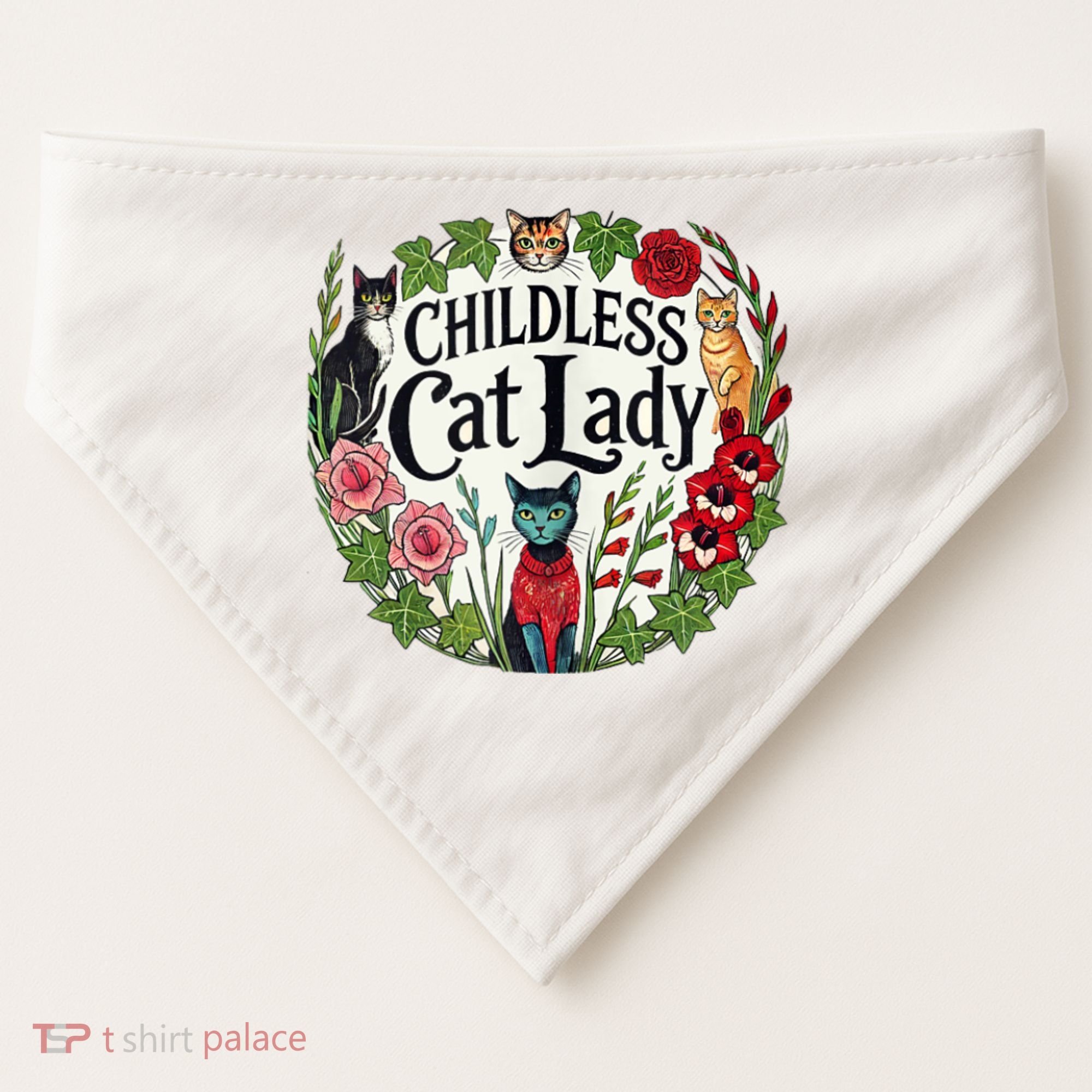 Childless Cat Ladies Against Fascism USA-Made Doggie Bandana