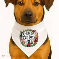 Childless Cat Ladies Against Fascism USA-Made Doggie Bandana thumb 1