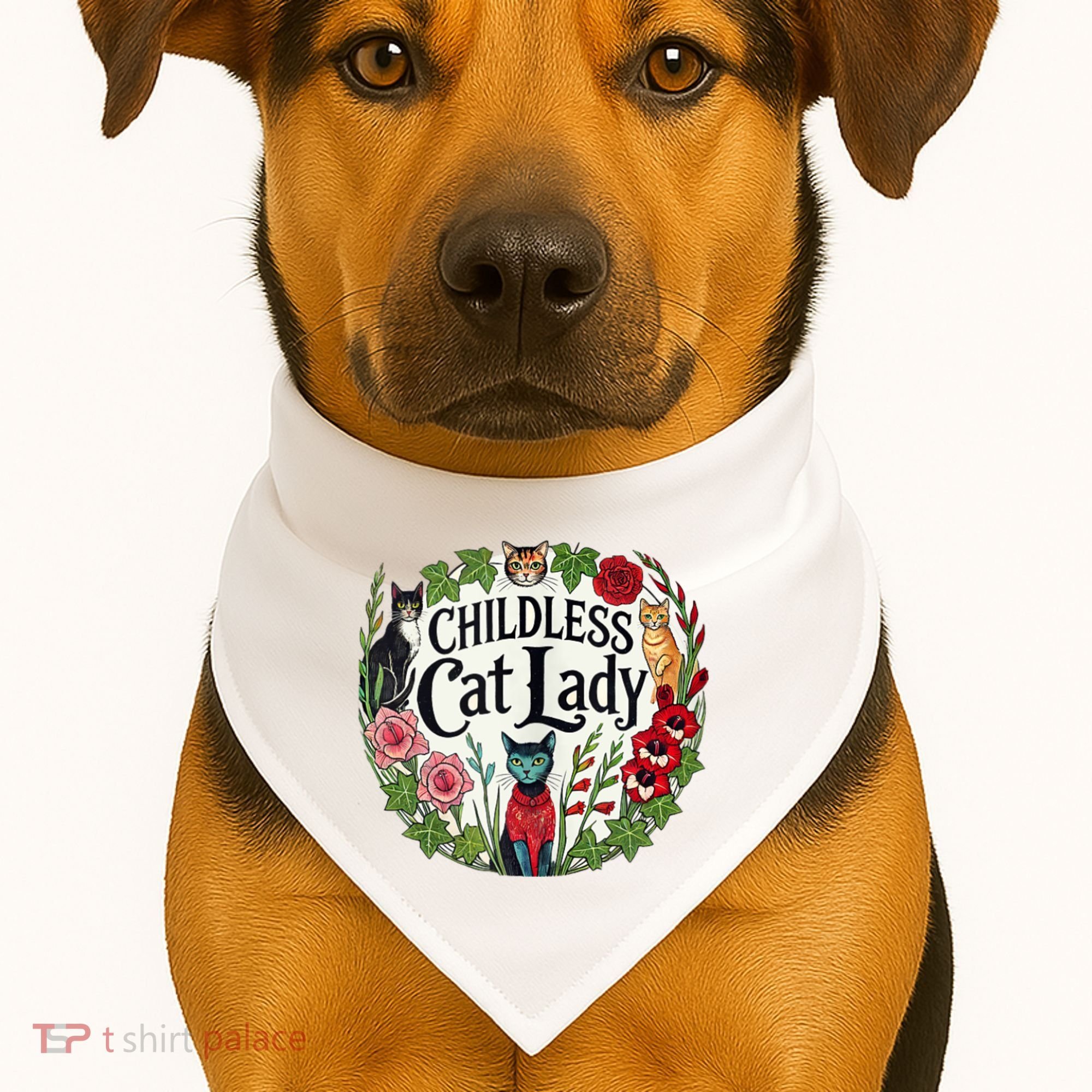 Childless Cat Ladies Against Fascism USA-Made Doggie Bandana