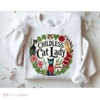 Childless Cat Ladies Against Fascism Sweatshirt thumb 2