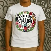 Childless Cat Ladies Against Fascism T-Shirt thumb 3