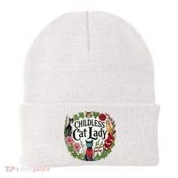 Childless Cat Ladies Against Fascism Beanie thumb 0
