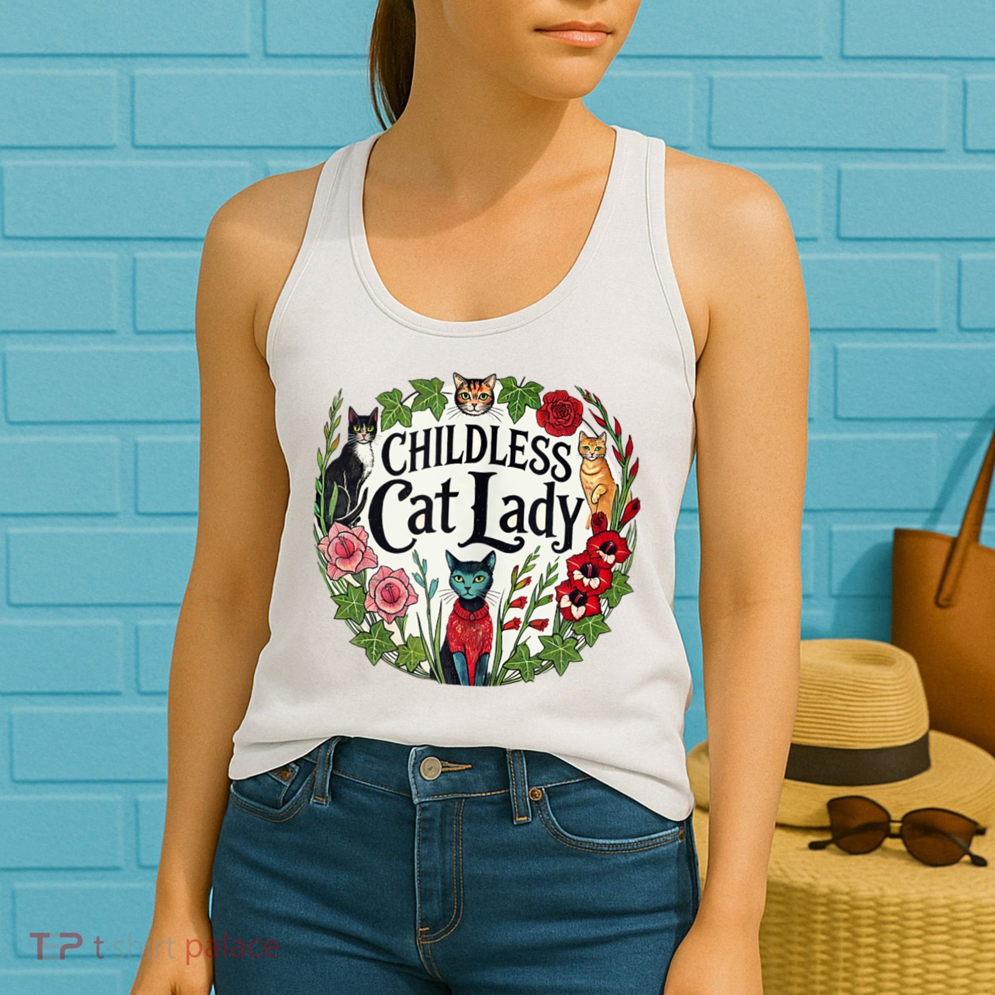 Childless Cat Ladies Against Fascism Women's Tank Top