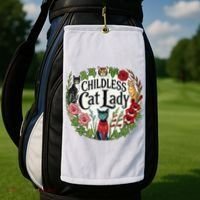 Childless Cat Ladies Against Fascism Golf Towel thumb 2