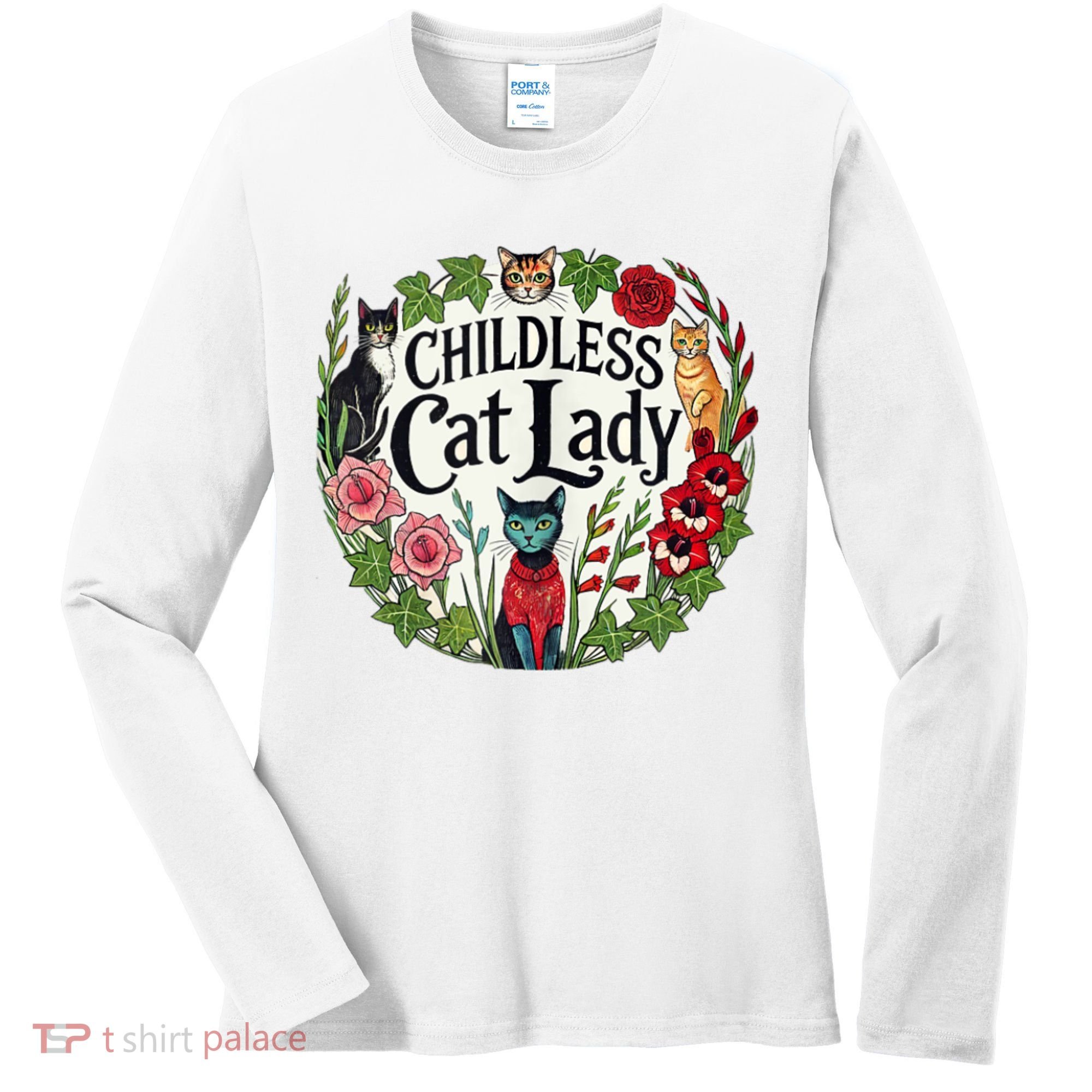 Childless Cat Ladies Against Fascism Women's Long Sleeve Shirt