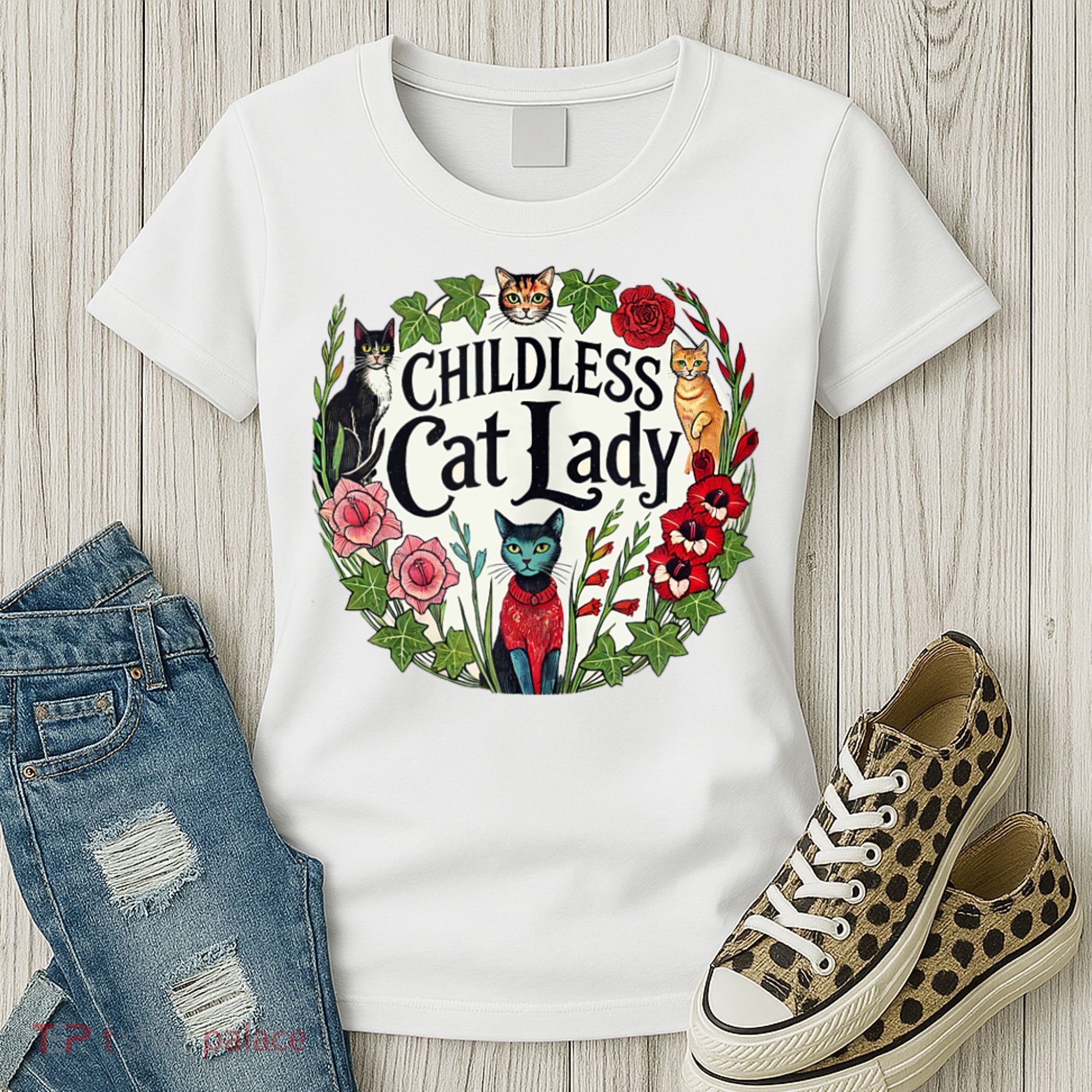 Childless Cat Ladies Against Fascism Women's T-Shirt
