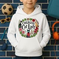 Childless Cat Ladies Against Fascism Kids Hoodie thumb 2