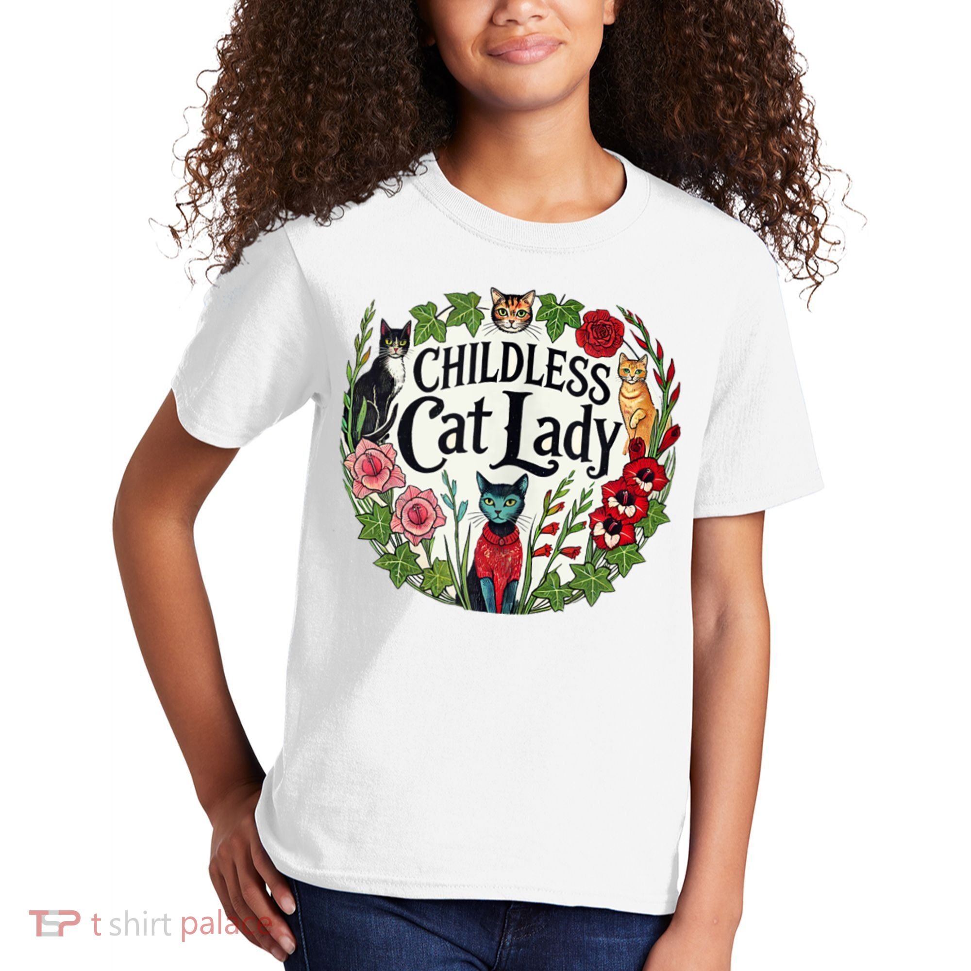Childless Cat Ladies Against Fascism Kids T-Shirt