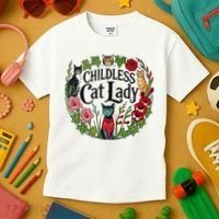 Childless Cat Ladies Against Fascism Kids T-Shirt thumb 3