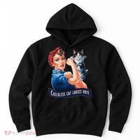 Childless Cat Ladies Vote Rosie The Riveter Gift Hoodie thumb 0
