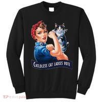 Childless Cat Ladies Vote Rosie The Riveter Gift Sweatshirt thumb 0