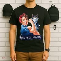 Childless Cat Ladies Vote Rosie The Riveter Gift T-Shirt thumb 6