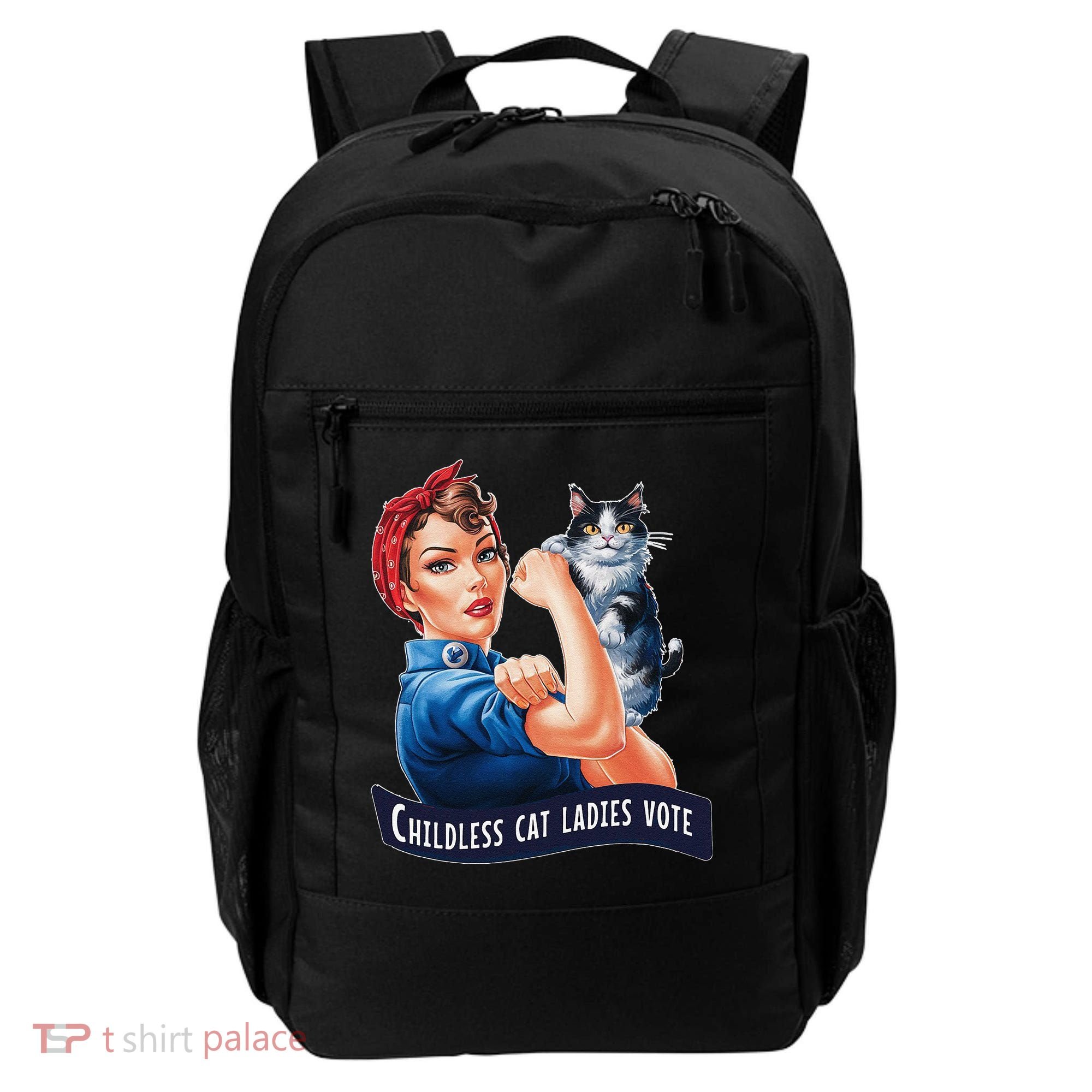 Childless Cat Ladies Vote Rosie The Riveter Gift Backpack