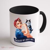 Childless Cat Ladies Vote Rosie The Riveter Gift Coffee Mug thumb 1