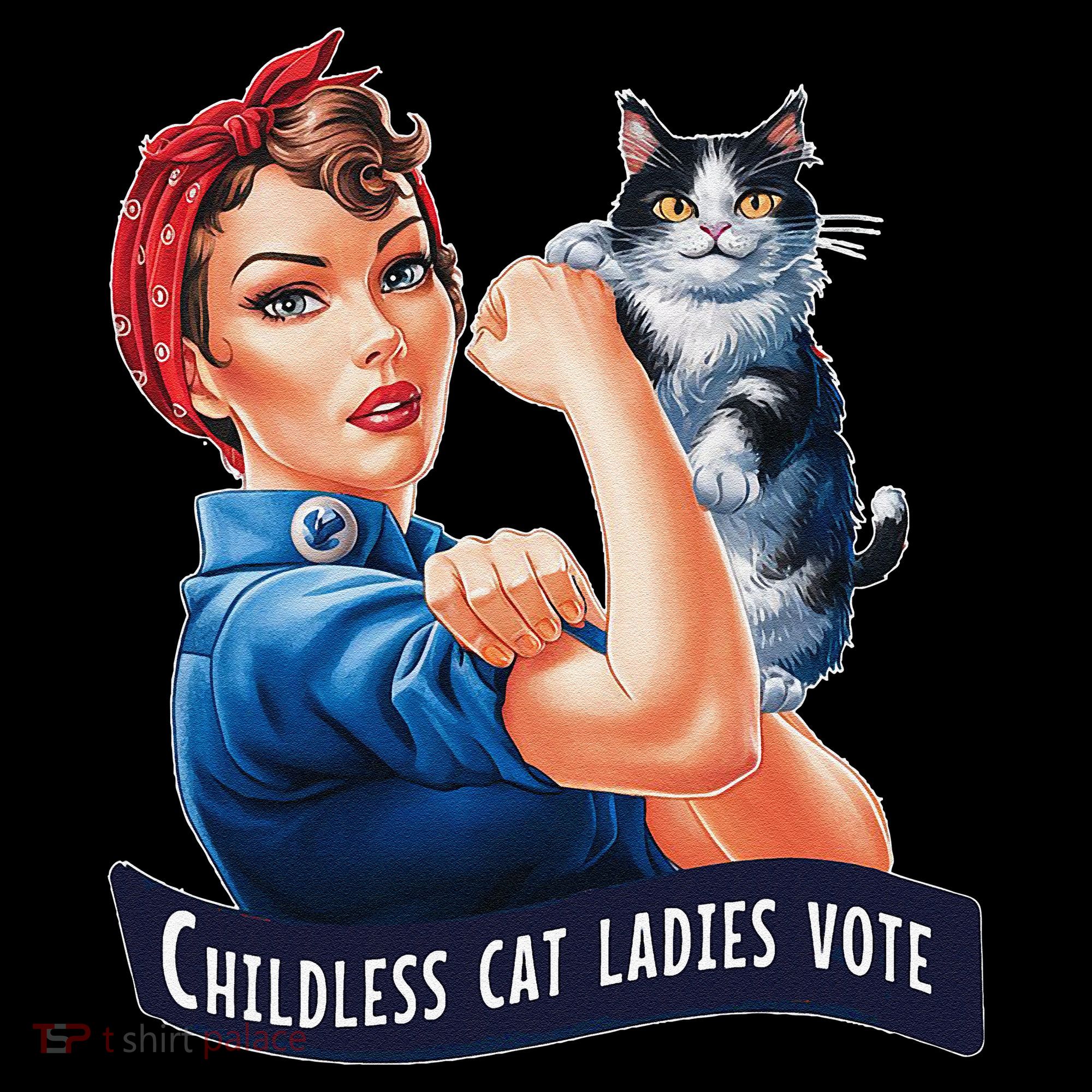 Childless Cat Ladies Vote Rosie The Riveter Gift Coffee Mug