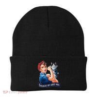 Childless Cat Ladies Vote Rosie The Riveter Gift Beanie thumb 0