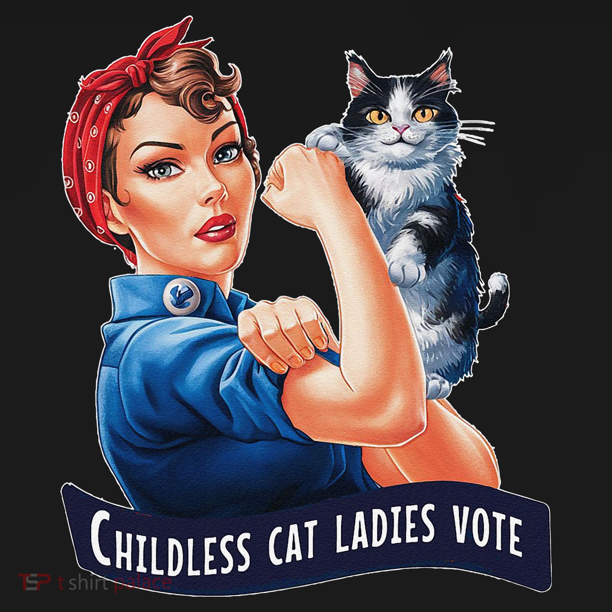 Childless Cat Ladies Vote Rosie The Riveter Gift Women's Hoodie