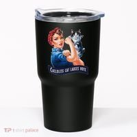 Childless Cat Ladies Vote Rosie The Riveter Gift Tumbler thumb 0
