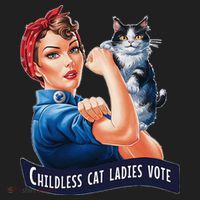 Childless Cat Ladies Vote Rosie The Riveter Gift Tumbler thumb 3