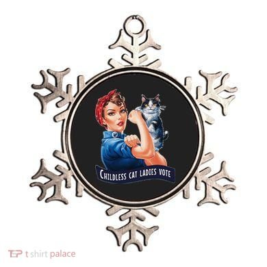 Childless Cat Ladies Vote Rosie The Riveter Gift Ornament