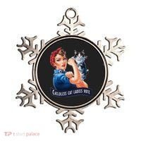 Childless Cat Ladies Vote Rosie The Riveter Gift Ornament thumb 0