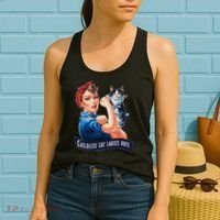 Childless Cat Ladies Vote Rosie The Riveter Gift Women's Tank Top thumb 2