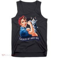 Childless Cat Ladies Vote Rosie The Riveter Gift Tank Top thumb 0
