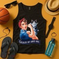 Childless Cat Ladies Vote Rosie The Riveter Gift Tank Top thumb 4