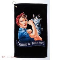 Childless Cat Ladies Vote Rosie The Riveter Gift Golf Towel thumb 0